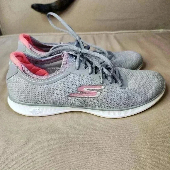 Skechers Women's Go Step Lite Agile Shoes 14485 Grey/Pink Size 8.5 US - Picture 3 of 8